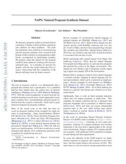 NAPS: Natural Program Synthesis Dataset