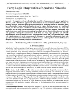 Fuzzy Logic Interpretation of Quadratic Networks