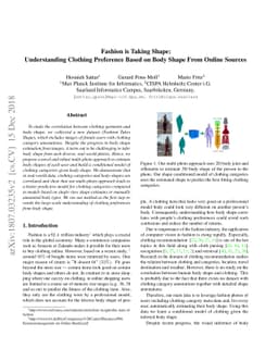 Fashion is Taking Shape: Understanding Clothing Preference Based on Body
  Shape From Online Sources