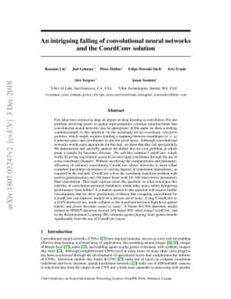 An Intriguing Failing of Convolutional Neural Networks and the CoordConv
  Solution