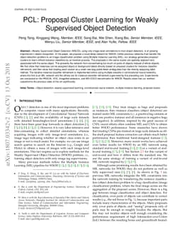 PCL: Proposal Cluster Learning for Weakly Supervised Object Detection
