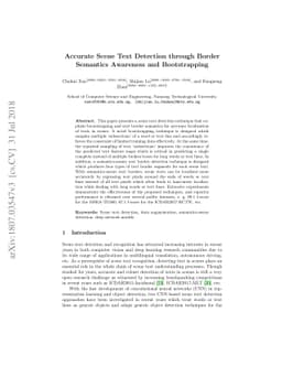 Accurate Scene Text Detection through Border Semantics Awareness and
  Bootstrapping