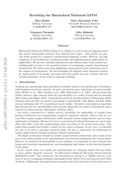 Revisiting the Hierarchical Multiscale LSTM