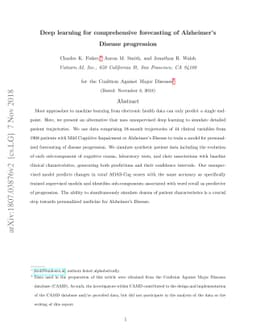 Deep learning for comprehensive forecasting of Alzheimer's Disease
  progression