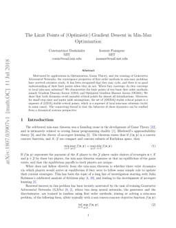 The Limit Points of (Optimistic) Gradient Descent in Min-Max
  Optimization