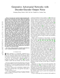 Generative Adversarial Networks with Decoder-Encoder Output Noise