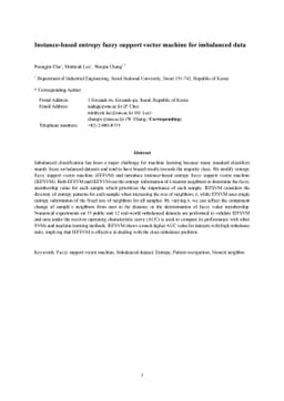 Instance-based entropy fuzzy support vector machine for imbalanced data
