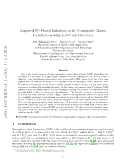 Improved SVD-based Initialization for Nonnegative Matrix Factorization
  using Low-Rank Correction