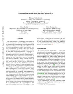 Presentation Attack Detection for Cadaver Iris