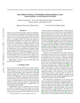Recurrent Neural Networks with Flexible Gates using Kernel Activation
  Functions
