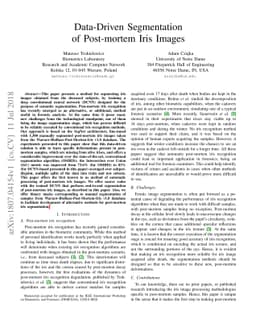 Data-Driven Segmentation of Post-mortem Iris Images
