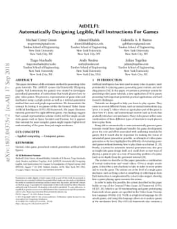 AtDelfi: Automatically Designing Legible, Full Instructions For Games