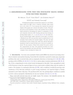 A likelihood-ratio type test for stochastic block models with bounded
  degrees