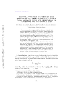Bootstrapping Max Statistics in High Dimensions: Near-Parametric Rates
  Under Weak Variance Decay and Application to Functional and Multinomial Data