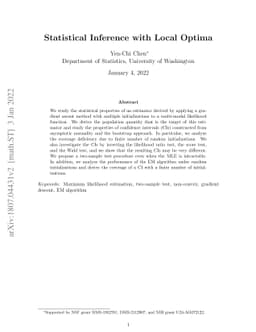 Statistical Inference with Local Optima