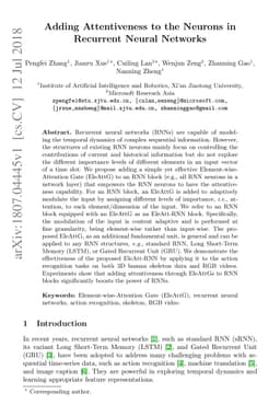 Adding Attentiveness to the Neurons in Recurrent Neural Networks
