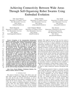 Achieving Connectivity Between Wide Areas Through Self-Organising Robot
  Swarm Using Embodied Evolution