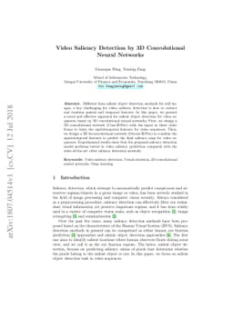 Video Saliency Detection by 3D Convolutional Neural Networks