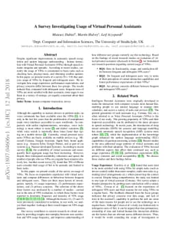 A Survey Investigating Usage of Virtual Personal Assistants