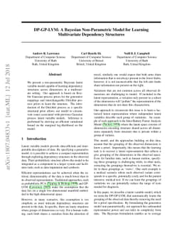 DP-GP-LVM: A Bayesian Non-Parametric Model for Learning Multivariate
  Dependency Structures