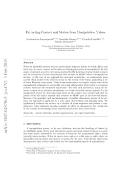 Extracting Contact and Motion from Manipulation Videos