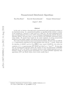 Parameterized Distributed Algorithms