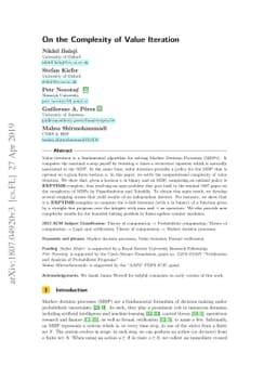 On the Complexity of Value Iteration