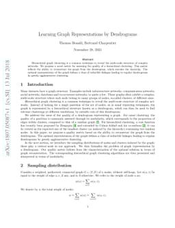 Learning Graph Representations by Dendrograms