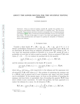 About the lower bounds for the multiple testing problem