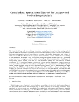 Convolutional Sparse Kernel Network for Unsupervised Medical Image
  Analysis