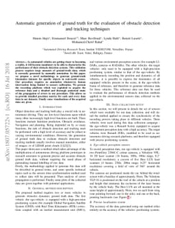 Automatic generation of ground truth for the evaluation of obstacle
  detection and tracking techniques