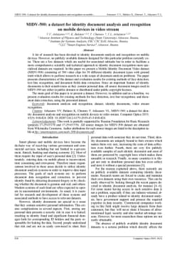 MIDV-500: A Dataset for Identity Documents Analysis and Recognition on
  Mobile Devices in Video Stream
