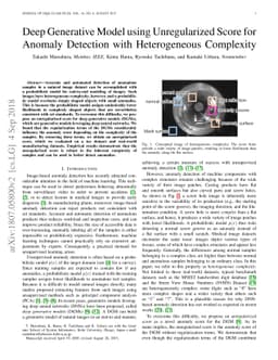 Deep Generative Model using Unregularized Score for Anomaly Detection
  with Heterogeneous Complexity