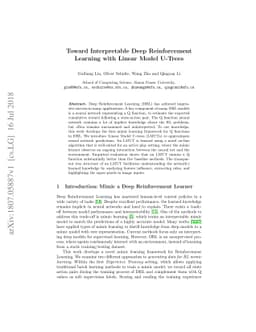 Toward Interpretable Deep Reinforcement Learning with Linear Model
  U-Trees
