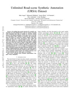 Unlimited Road-scene Synthetic Annotation (URSA) Dataset