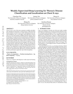 Weakly Supervised Deep Learning for Thoracic Disease Classification and
  Localization on Chest X-rays