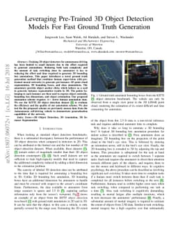 Leveraging Pre-Trained 3D Object Detection Models For Fast Ground Truth
  Generation