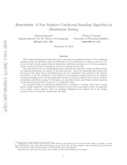 Anaconda: A Non-Adaptive Conditional Sampling Algorithm for Distribution
  Testing