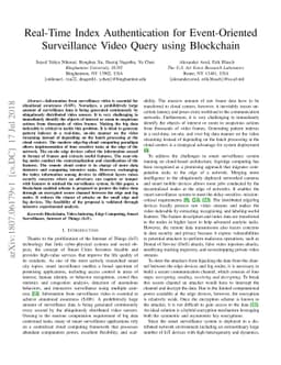 Real-Time Index Authentication for Event-Oriented Surveillance Video
  Query using Blockchain