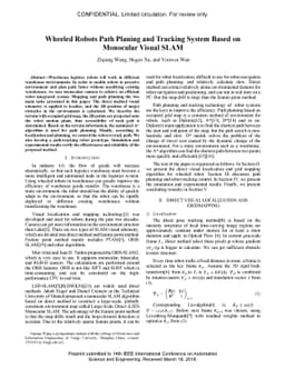 Wheeled Robots Path Planing and Tracking System Based on Monocular
  Visual SLAM