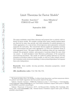 Limit Theorems for Factor Models