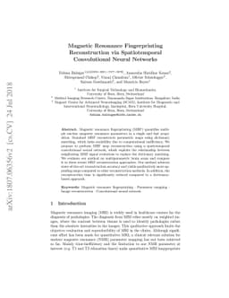Magnetic Resonance Fingerprinting Reconstruction via Spatiotemporal
  Convolutional Neural Networks