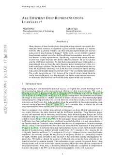 Are Efficient Deep Representations Learnable?