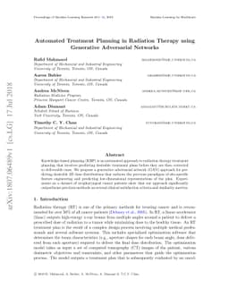 Automated Treatment Planning in Radiation Therapy using Generative
  Adversarial Networks