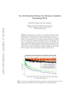 An Acceleration Scheme for Memory Limited, Streaming PCA