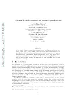 Multimatricvariate distribution under elliptical models