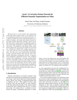 Accel: A Corrective Fusion Network for Efficient Semantic Segmentation
  on Video