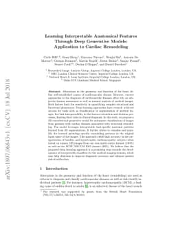 Learning Interpretable Anatomical Features Through Deep Generative
  Models: Application to Cardiac Remodeling
