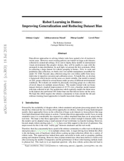 Robot Learning in Homes: Improving Generalization and Reducing Dataset
  Bias