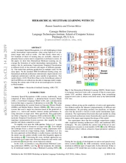 Hierarchical Multi Task Learning With CTC